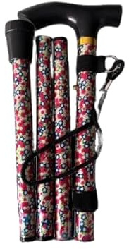 Floral Folding Walking Stick: Stylish Support for On-the-Go Mobility