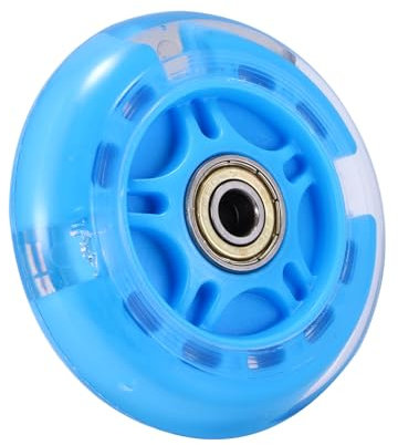 PZJFH 80mm LED-Lichtrollen für Scooter - Blaue Ersatzräder mit ABEC9 Kugellager, Leise und Verschleißfest, für Allerlei Scooter