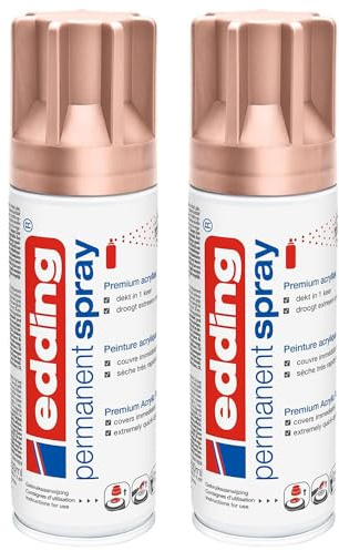 EDDING Lot de 2 Sprays 200ml Peinture Permanent 5200 Or Rose Mat