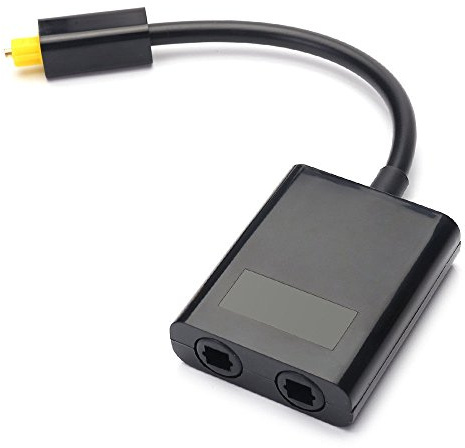 casstaly Doppia Porta Ottica Digitale Fibra Audio Adattatore Cavo Separatore 1 Ingresso su 2 Uscite
