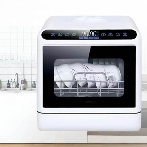 MhWrughts Dishwasher, Table Top Dishwasher, Countertop Dishwasher Portable, 4 Washing Modes, Built-in 5L Water Tank, Auto Dry, Strong & Fruit Wash, Small Dishwasher for Home, Apartment & Dormitory