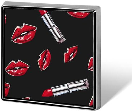 Roter Lippenstift, saftige, sexy Lippen, Make-up, quadratisches Abzeichen, Metall-Anstecknadel, individuelle Brosche, Gedenknadeln für Frauen und Männer