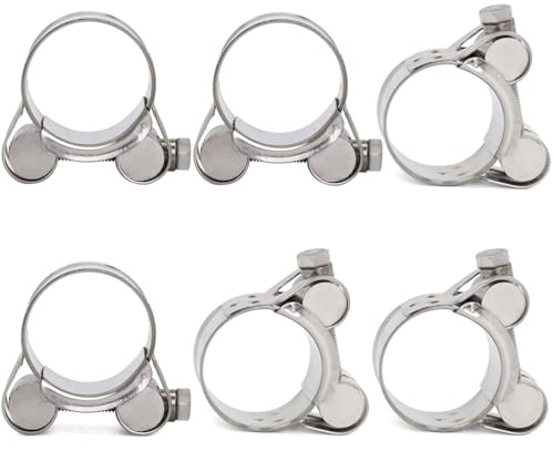 FamlTol 6 Stück Gelenkbolzenschellen Edelstahl Schlauchschellen Starke Schlauchklemme Spannbereich 26-28mm, Bandbreite 18mm
