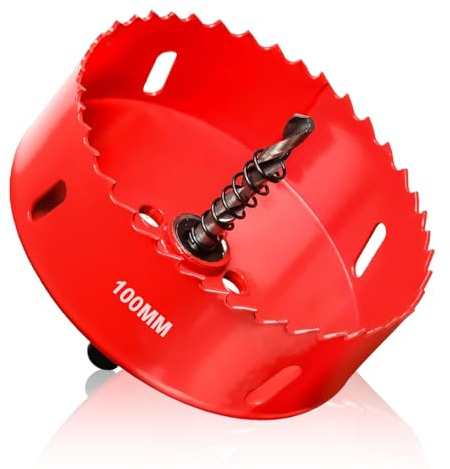Hole Saws Cutter, HSS Bi-Metal Drill Bit for Wood, Plastic, UPVC, Fiberglass and Plasterboard (100mm)