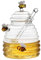 Generico Barattolo Per Miele In Vetro Con Mestolo E Coperchio, Dispenser Per Miele In Vaso Per Miele In Vetro Da 400 Ml, Barattolo Per Miele Per Conservare Ed Erogare Miele Per La C-ucina Domestica