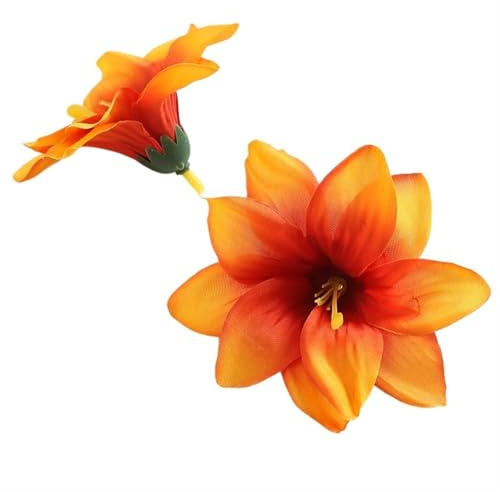 Têtes de Fleurs Lot de 10/20 têtes de fleurs artificielles de 9 cm for décoration de maison, mariage, mariage, fausses fleurs, bricolage, couronne, cadeaux, accessoires pour fête Mariage Table(Orange,