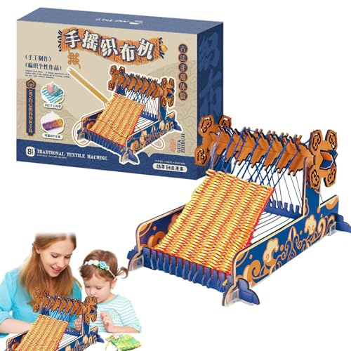 xowwyue Juego de Tejer para Niños, Actividad de Tejer con Bucles para Agarradeas y Posavasos, Juguetes Educativos Interactivos Para Niños Niñas Adolescentes Desarrollo De Habilidades Motoras Finas