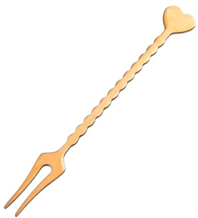 Whakano Set di 6 forchette da dolce, in acciaio inox, per frutta, dolci, insalate, ristoranti, bar, feste, pasticcerie, pasticcerie, quercia, 11 cm, colore oro rosa