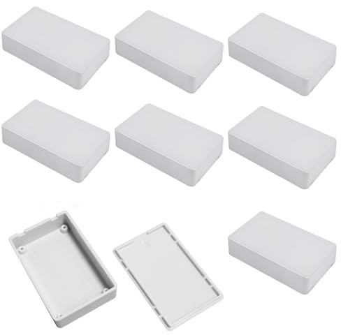 8 Stück Abzweigdose Wasserdicht, Elektronik Gehäuse Kunststoff, ABS Kabelgehäuse Verteilerkasten, Verteilerdose Staubdicht Wetterfest, für DIY Stromabzweigdose, 100 x 60 x 25mm, Weiß