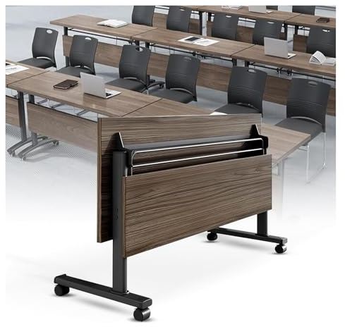 DMBBSAPBSH Besprechungstisch klappbar, Klappbarer Flip-Top-Seminartisch, Büro-Schulungsraumtisch mit leisen Rädern(1pack,63in)