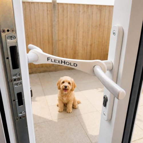 FlexHold 20cm Door Stay – French & Patio Door Holders – Durable TPU Restraint – Pet Friendly & Fresh Air – Strong, Flexible & Easy to Install