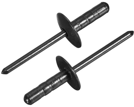 QUARKZMAN 100 Stück Blindnieten 3/16x1/2 Aluminium Nieten, Popnieten Mit Großem Kopf Multifunktions Stahl Dornnieten Befestigungselemente Für Metall Möbel Automotive Schwarz