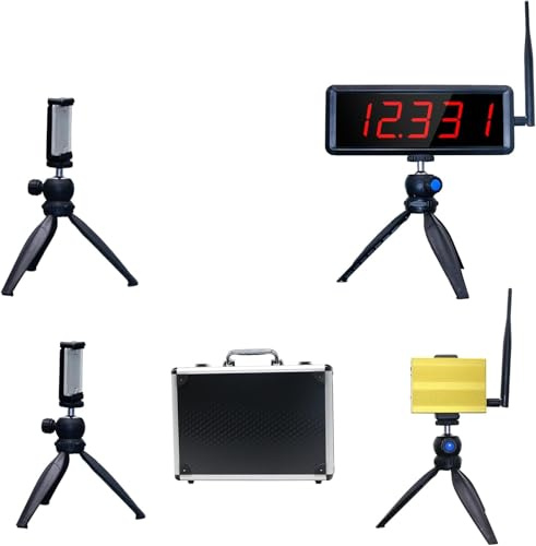 LUCKY TIME Temporizador láser inalámbrico para sprints, temporizador de sprint con batería, sistema de trannigación láser de 40 a 60 yardas, pantalla LED roja, reloj de parada para correr velocidad de