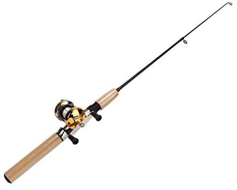 Stylebest Set di Canne da Pesca Sul Ghiaccio, Attrezzatura Completa Ultraleggera Portatile per Adulti, Galleggiante e Mulinello Rosso da 27,6 Pollici