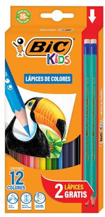 BIC Kids Evolution Coloured Pencils, Vivid Colouring Pencils, Easy to Sharpen, Extra Resistant BIC Pencils, School Supplies, 12 Pack