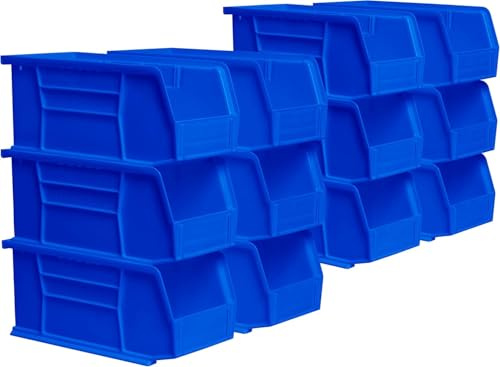 Akro-Mils 30230 AkroBins Plastic Storage Bins, 11x5x5, Blue, 12-Pack