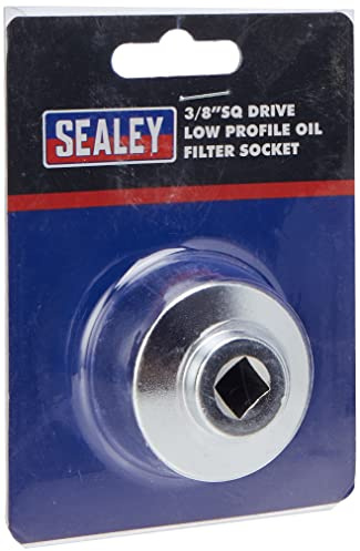 Sealey SX113 oljefilteruttag med låg profil, silver, 3/8 tum fyrkantig enhet, 32 mm
