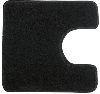 Kleine Wolke WC-Vorleger Relax Schwarz 55 x 55 cm mit Ausschnitt | OEKO-TEX zertifiziert, rutschhemmende Unterseite, für Fußbodenheizung, maschinenwaschbar, 100% Polyacryl