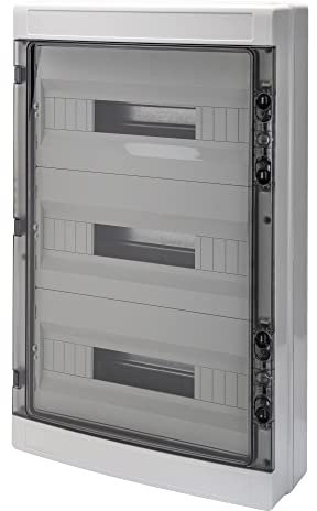 GEWISS - GW40108 Quadro di Distribuzione con Pannelli Finestrati e Telaio Estraibile, Predisposto per Alloggiamento Morsettiere, (18X3) 54M IP65