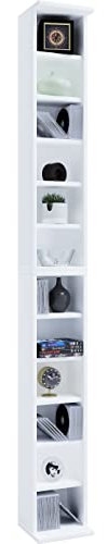 VCM Regal DVD CD Schrank Rack Aufbewahrung Holzregal Standregal Möbel Anbauprogramm Weiß Bigol