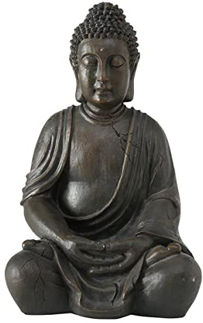 BG BUDDHA Figur sitzend ca. 50 cm hoch Kunstharz Dhunana-Mudra Dekoration Feng Shui