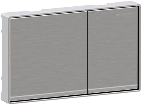 Geberit Omega60 Betätigungsplatte, für 2-Mengen-Spülung, flächenbündig, eckig, 115.081.GH.1, Farbe: Verchromt gebürstet