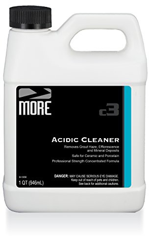 MORE Grout Cleaner for Tile Floors - Acidic Grout Cleaning Solution - Removes Cement-Based Grout Haze, Efflorescence and Mineral Deposits - Quart 32oz
