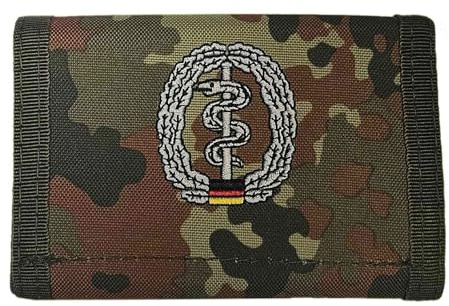 Nylongeldbörse, flecktarn, Sanitäter, Klettv., Ausweisf.