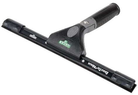 UNGER ErgoTec Ninja Squeegee 40° 35cm - Large Squeegee Blade, Aluminum Channel & Rubber Grip Handle - Window Cleaning Equipment, Black