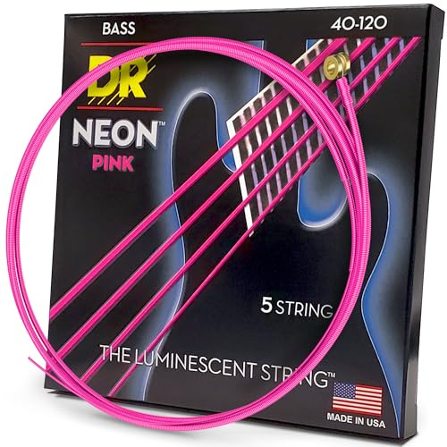 DR Strings Hi-Def Neon Pink NPB5-40 – E-Bass Light 40-120 5-Saiter