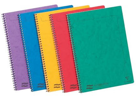 Clairefontaine 4860Z - Packung mit 10 Spiralheften / Collegeblöcken Notemakers Europa, DIN A4 21x29,7 cm, 60 Blatt liniert, abtrennbar, 90g, farbig sortiert, 1 Pack