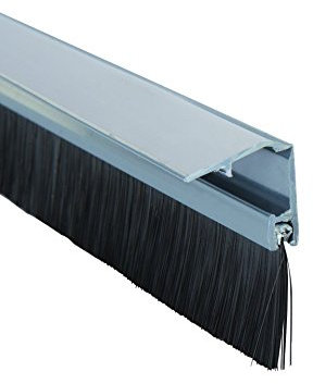 STORMGUARD 02SR0720838CH Bottom of The Door Brush Strip Draught excluder 838mm (2'9) Chrome with Cover to CONSEAL Screws, 838 mm