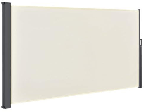 Tenda laterale Juskys Dubai 180 x 300 cm estensibile e opaca, frangivista e frangivento per balcone e terrazza, tenda laterale con staffa a muro - beige