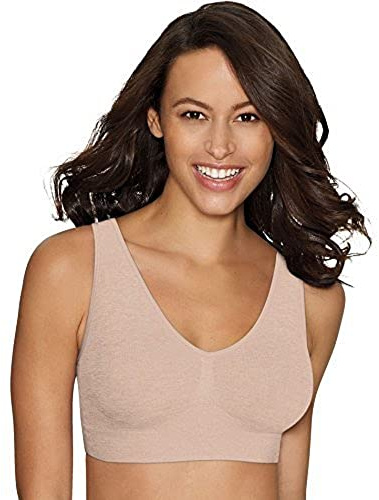 Hanes mysig dambygel-BH, heltäckande pullover-BH, sömlös t-shirt-BH, NAKEN, L