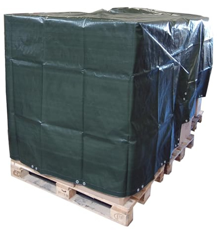 HOME It® Abdeckplane 2-lagig 180 g/m² 2,5 x 4 m (10 m²), doppelt laminiert, wasserabweisend & UV-beständig, Alu-Ösen, verstärkte Ecken, dunkelgrün/schwarz