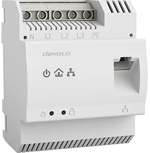 devolo LAN Powerline Adapter, dLAN pro 1200 DINrail -bis zu 1.200 Mbit/s, Hutschienen Powerlan Adapter, Internet aus dem Verteilerkasten, grau
