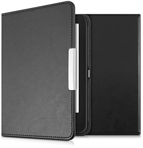 kwmobile Klapphülle kompatibel mit Tolino Shine 2 HD Hülle - eReader Case aus Kunstleder - Cover - Schwarz