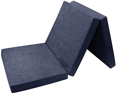 Matelas d'appoint Pliable pour lit d'appoint futon Pouf 195 x 80 x 9 cm Couleur Bleu