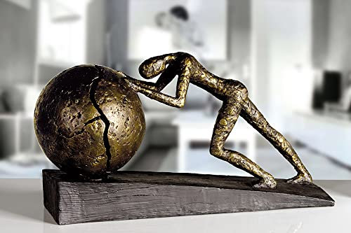 Casablanca - Skulptur Heavy Ball - Poly - Bronzefinish - Schwarzer Base - Höhe 21,5 cm - Länge 37 cm