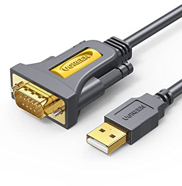UGREEN Cable USB RS232 DB9 Serie 9 Pin Adaptador Conversor Puerto COM para Telescopio, Impresora, Decodificador, PLC, Máquina CNC, macOS, Windows 11 10 8 7 (1 Metro)