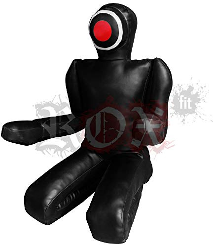 ROX Fit Passform MMA Judo Boxsack Grappling Dummy - Sitzposition, Submission Stil, Double Face, MMA Dummy, Stanz BJJ Training Bag 5 ft & 6 ft Schwarz (ungefüllt) (6 Foot (1.8 Meters) ungefüllt)