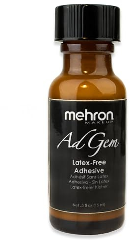 Mehron Make-up AdGem Adhesive | Rhinestone Glue | Strasskleber | Latexfreier Wimpernkleber | Körperkleber (15 ml)