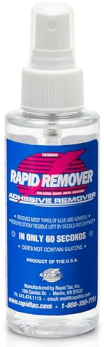 Rapid Tac Rapid Remover Adhesive Remover 4oz Sprayer | Removes Most Adhesives in 30–60 Seconds | Safe Water-Soluble Formula | Cold Weather Ready | for Vinyl Wraps, Graphics, Decals, and Stripes