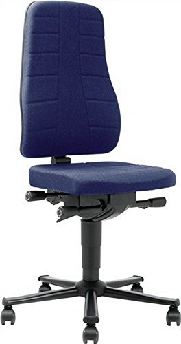 bimos Arbeitsstuhl All-In-One Highline mit Rollen und Stoffpolster blau Sitzhöhe 450-600 mm