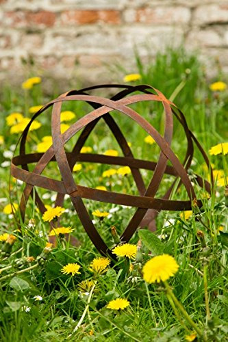 KUHEIGA Dekokugel Bando, Rost Ø 40cm Deko-Kugel Gartenkugel Edelrost Kugel Pflanzkugel