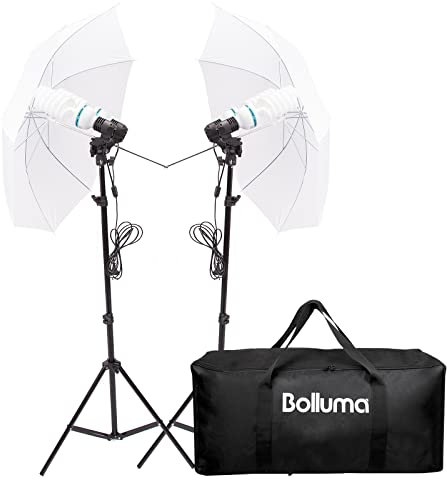 Continuous Photography Lighting Kit with 135W Continuous Lamp Bulb Photography Photo Umbrella Light Stand Studio Carry Bag, All in 1 Photography Set
