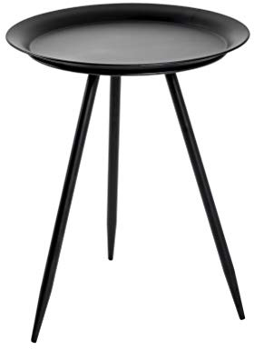 HAKU Möbel Beistelltisch schwarz, Metall - Maße: H 47 x Ø 38 cm, Style: Modern