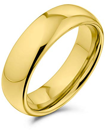 Bling Jewelry Ehering, schlicht, klassisch, Kuppel, für Paare, mit Roségold, schwarz, Titan, 2-8 mm, für Männer und Frauen, bequeme Passform