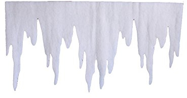 pemmiproducts Eiszapfen aus Schneewatte 98 x 30 x ca.2 cm 5er Pack (EUR 3,87/m) schwer entflammbar DIN 4102 B1, Dekoschnee