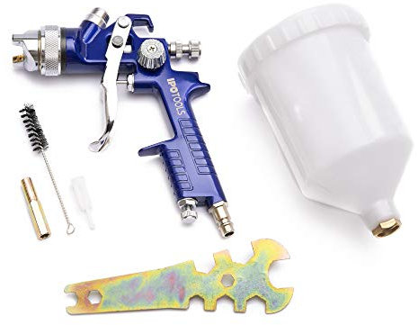 IPOTOOLS Pistolet à Peinture HVLP H-827P - Système Professionnel Avec Gobelet de 600 ML et Buse de 1,3 mm Pour Carrosserie